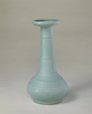 图片[1]-Longquan kiln celadon glaze string vase-China Archive